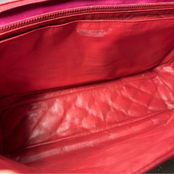 Chanel Lambskin Classic Maxi Flap in Red SHW - Picture 10 of 12